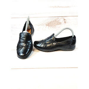 Cobb Hill by New Balance Wo's 6.5W Paulette Leather Flat Black Loafer Shoes